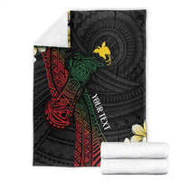 Personalized Papua New Guinea Blanket Kundu Drum Motifs - Sepik Colors