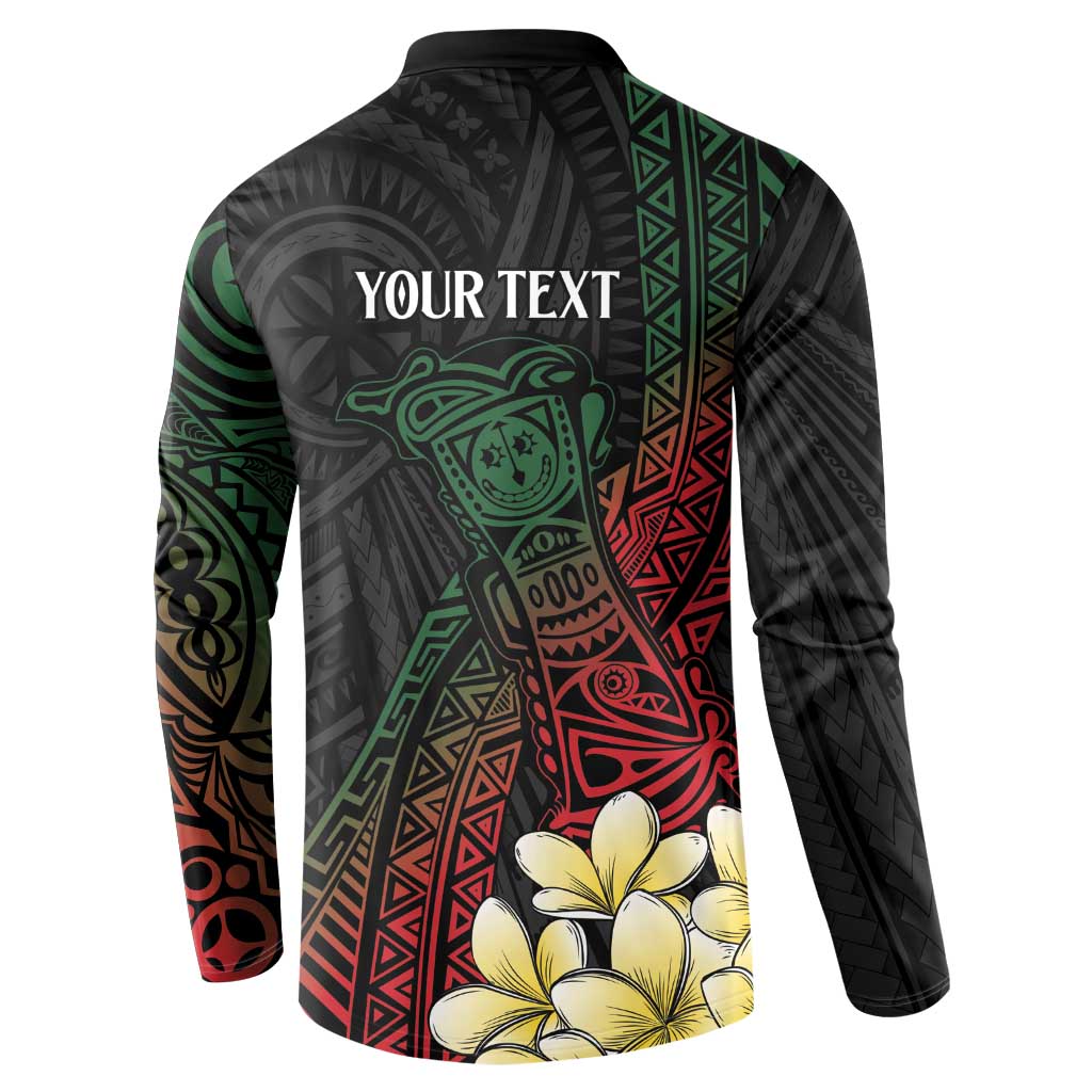 Personalized Papua New Guinea Button Sweatshirt Kundu Drum Motifs - Sepik Colors