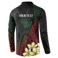 Personalized Papua New Guinea Button Sweatshirt Kundu Drum Motifs - Sepik Colors