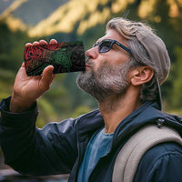 Personalized Papua New Guinea 4 in 1 Can Cooler Tumbler Kundu Drum Motifs - Sepik Colors