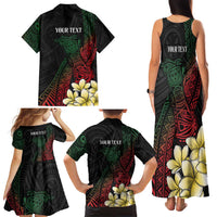 Personalized Papua New Guinea Family Matching Tank Maxi Dress and Hawaiian Shirt Kundu Drum Motifs - Sepik Colors