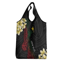 Personalized Papua New Guinea Grocery Bag Kundu Drum Motifs - Sepik Colors