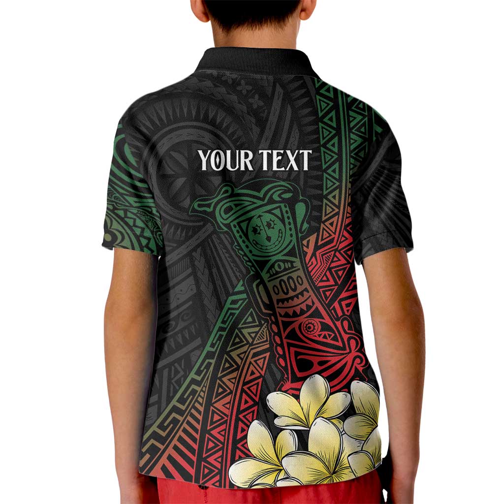 Personalized Papua New Guinea Kid Polo Shirt Kundu Drum Motifs - Sepik Colors