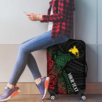 Personalized Papua New Guinea Luggage Cover Kundu Drum Motifs - Sepik Colors