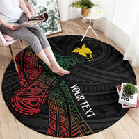 Personalized Papua New Guinea Round Carpet Kundu Drum Motifs - Sepik Colors LT7 - Polynesian Pride