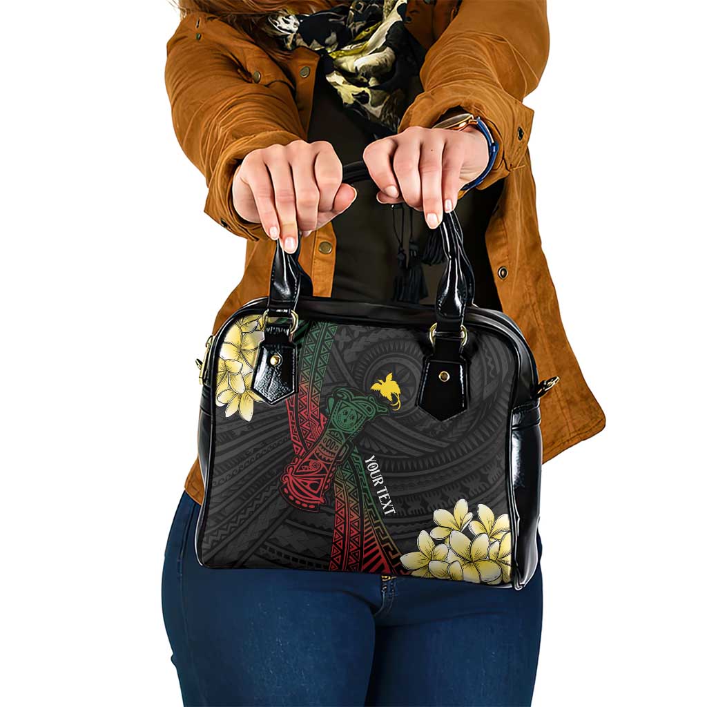 Personalized Papua New Guinea Shoulder Handbag Kundu Drum Motifs - Sepik Colors