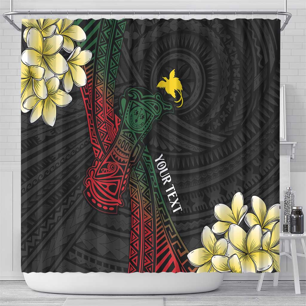 Personalized Papua New Guinea Shower Curtain Kundu Drum Motifs - Sepik Colors