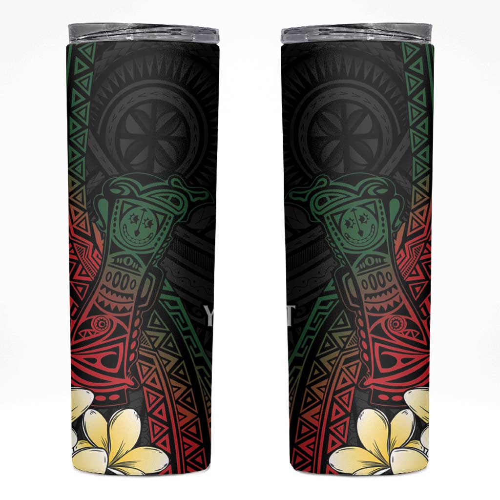 Personalized Papua New Guinea Skinny Tumbler Kundu Drum Motifs - Sepik Colors