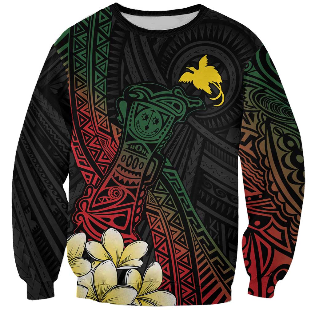 Personalized Papua New Guinea Sweatshirt Kundu Drum Motifs - Sepik Colors