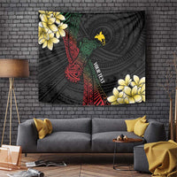 Personalized Papua New Guinea Tapestry Kundu Drum Motifs - Sepik Colors LT7 Black - Polynesian Pride