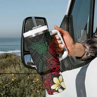 Personalized Papua New Guinea Tumbler With Handle Kundu Drum Motifs - Sepik Colors