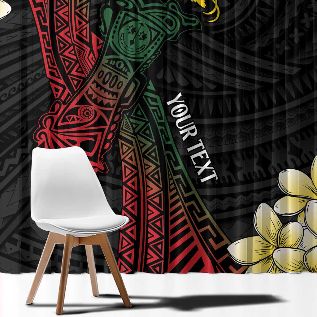 Personalized Papua New Guinea Window Curtain Kundu Drum Motifs - Sepik Colors