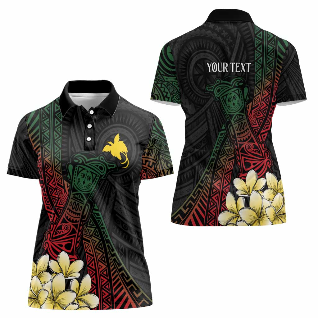 Personalized Papua New Guinea Women Polo Shirt Kundu Drum Motifs - Sepik Colors