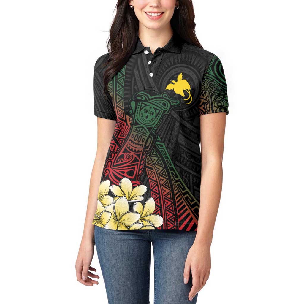 Personalized Papua New Guinea Women Polo Shirt Kundu Drum Motifs - Sepik Colors
