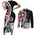 Bula Fiji Tagimaucia Mix Plumeria Masi Tapa Couples Matching Short Sleeve Bodycon Dress and Long Sleeve Button Shirt Black LT7 Black - Polynesian Pride