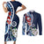 Bula Fiji Tagimaucia Mix Plumeria Masi Tapa Couples Matching Short Sleeve Bodycon Dress and Long Sleeve Button Shirt Blue LT7 Blue - Polynesian Pride