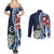 Bula Fiji Tagimaucia Mix Plumeria Masi Tapa Couples Matching Summer Maxi Dress and Long Sleeve Button Shirt Blue LT7 - Polynesian Pride