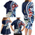 Bula Fiji Tagimaucia Mix Plumeria Masi Tapa Family Matching Long Sleeve Bodycon Dress and Hawaiian Shirt Blue LT7 - Polynesian Pride