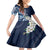 Bula Fiji Tagimaucia Mix Plumeria Masi Tapa Kid Short Sleeve Dress Blue LT7 KID Blue - Polynesian Pride