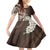 Bula Fiji Tagimaucia Mix Plumeria Masi Tapa Kid Short Sleeve Dress Brown LT7 KID Brown - Polynesian Pride