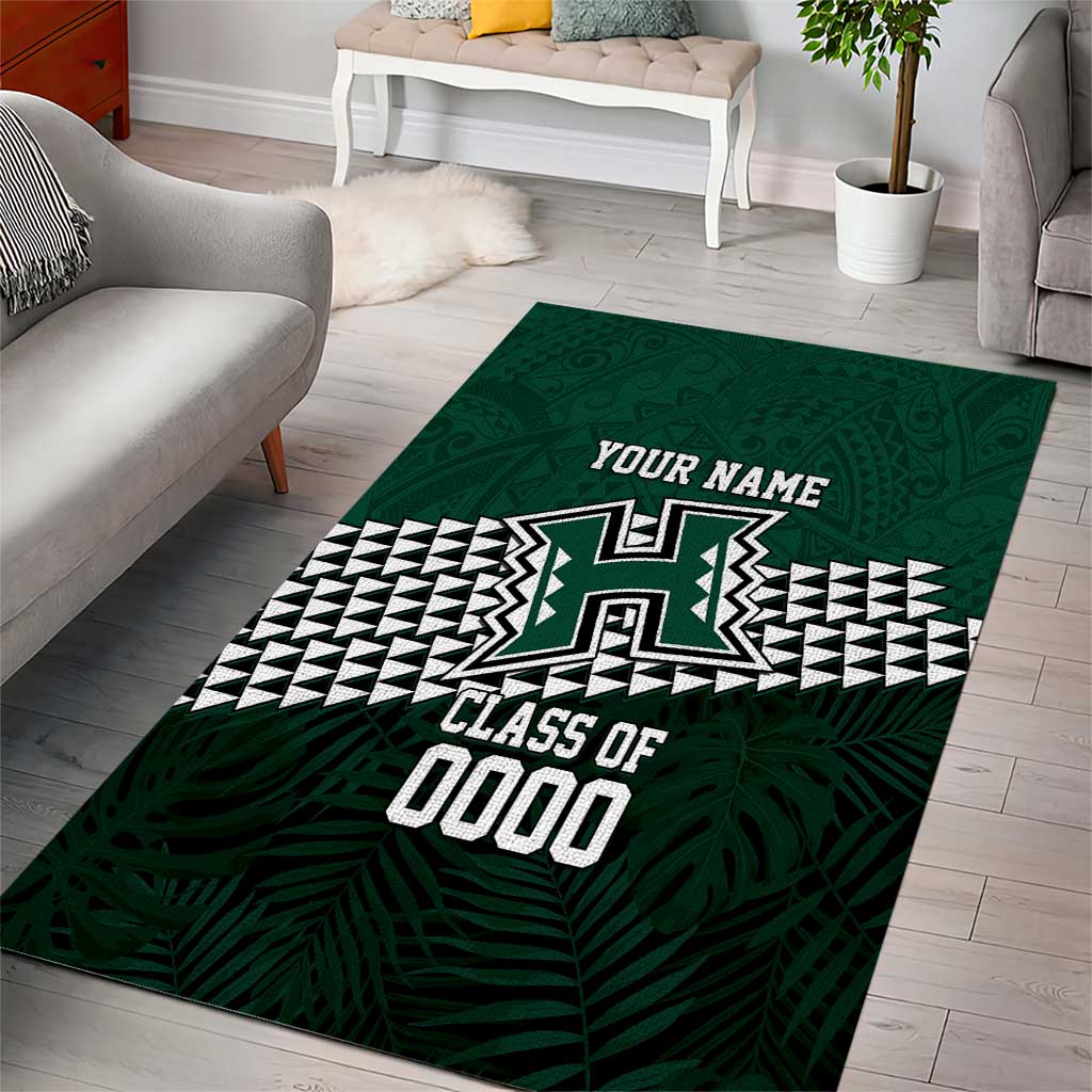 Hawaii Rainbow Warriors Alumni Custom Area Rug Kanaka Arrows Tropical Vibes