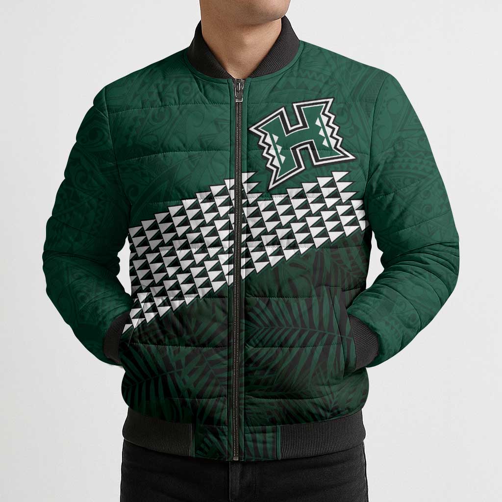 Hawaii Rainbow Warriors Alumni Custom Bomber Puffer Jacket Kanaka Arrows Tropical Vibes