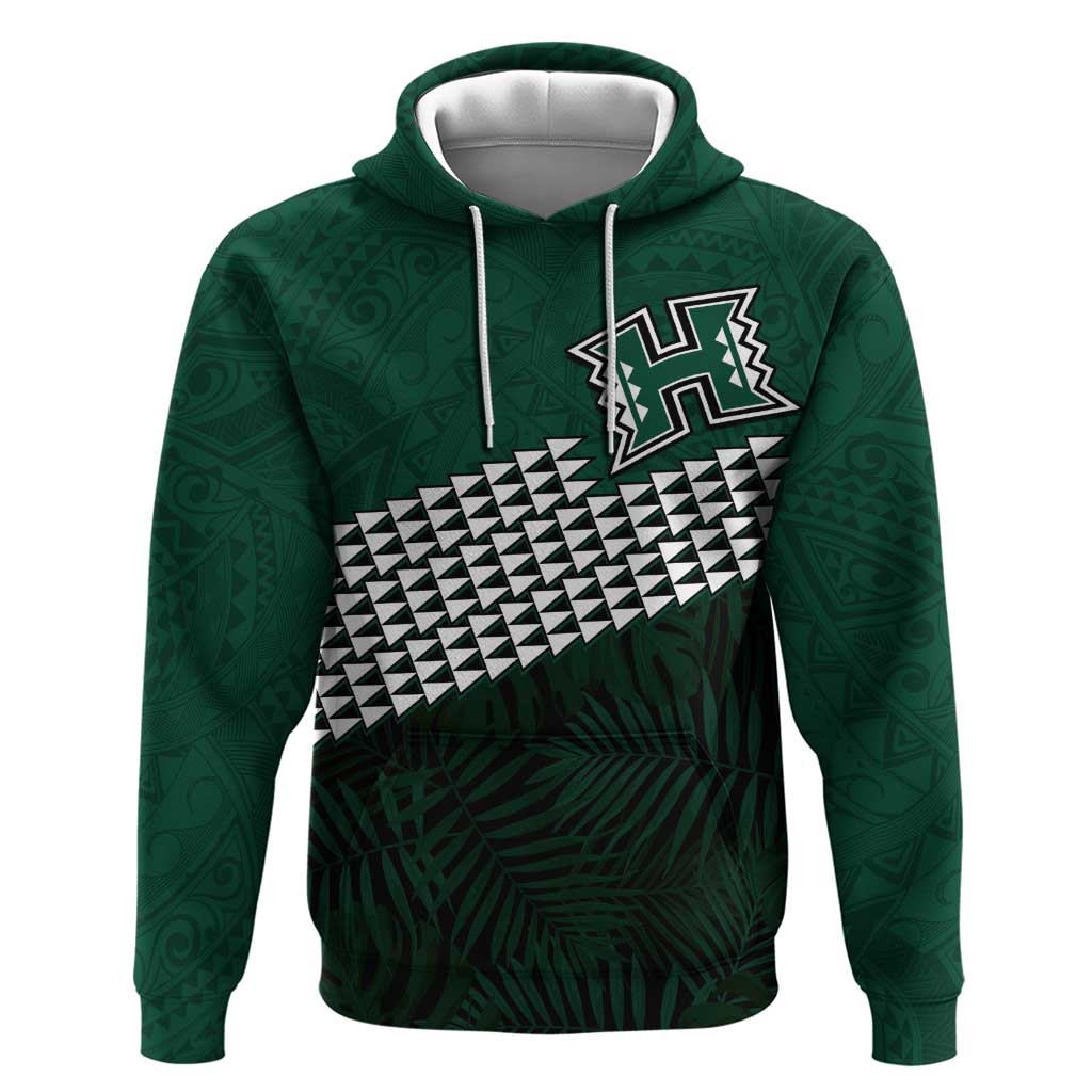 Hawaii Rainbow Warriors Alumni Custom Hoodie Kanaka Arrows Tropical Vibes LT7 Pullover Hoodie Green - Polynesian Pride