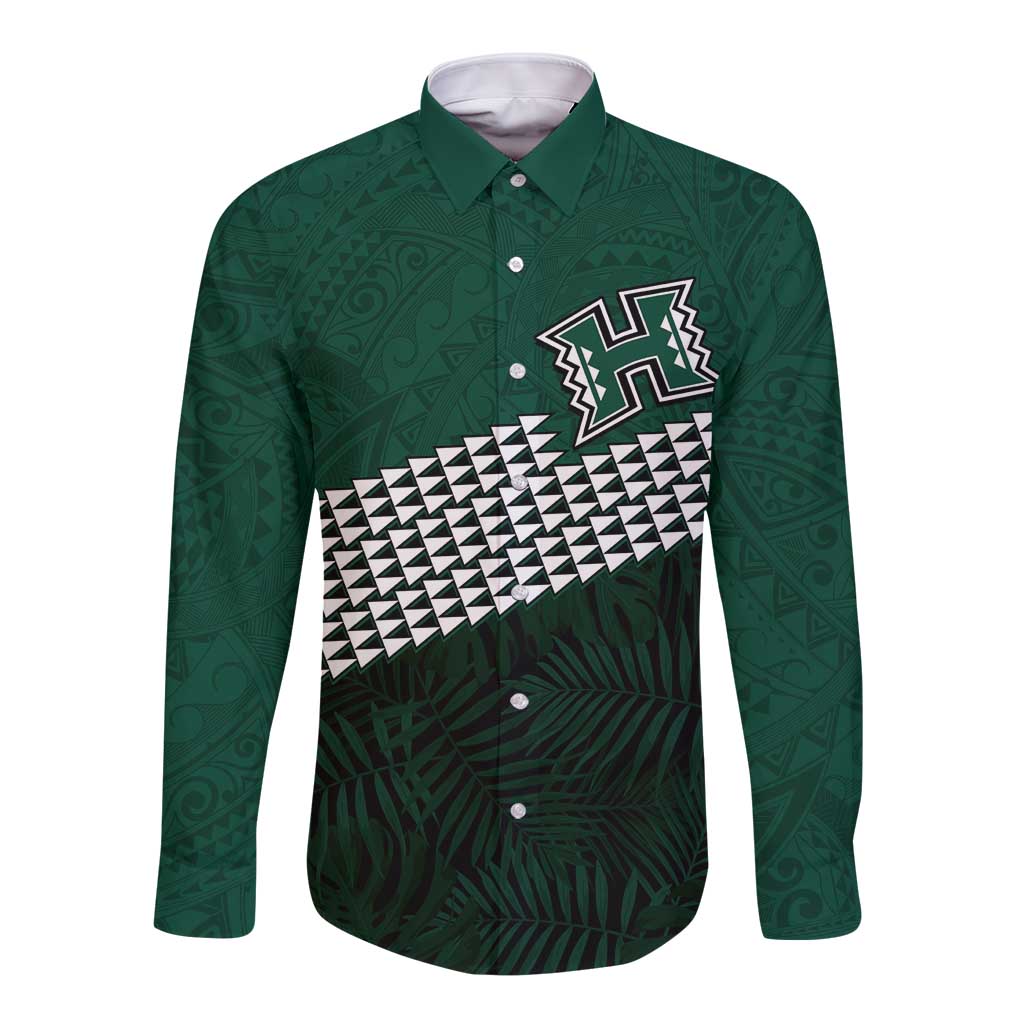 Hawaii Rainbow Warriors Alumni Custom Long Sleeve Button Shirt Kanaka Arrows Tropical Vibes
