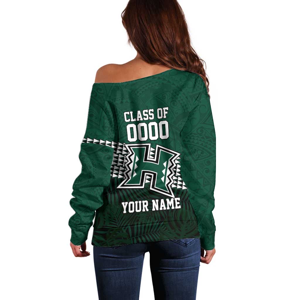 Hawaii Rainbow Warriors Alumni Custom Off Shoulder Sweater Kanaka Arrows Tropical Vibes