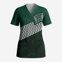 Hawaii Rainbow Warriors Alumni Custom Scrub Top Kanaka Arrows Tropical Vibes