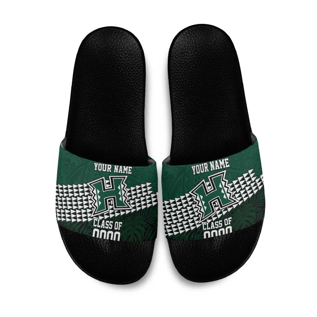 Hawaii Rainbow Warriors Alumni Custom Slide Sandals Kanaka Arrows Tropical Vibes