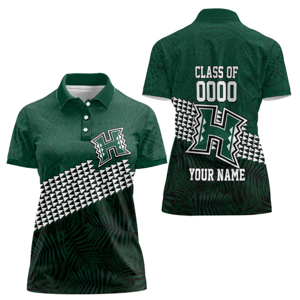 Hawaii Rainbow Warriors Alumni Custom Women Polo Shirt Kanaka Arrows Tropical Vibes