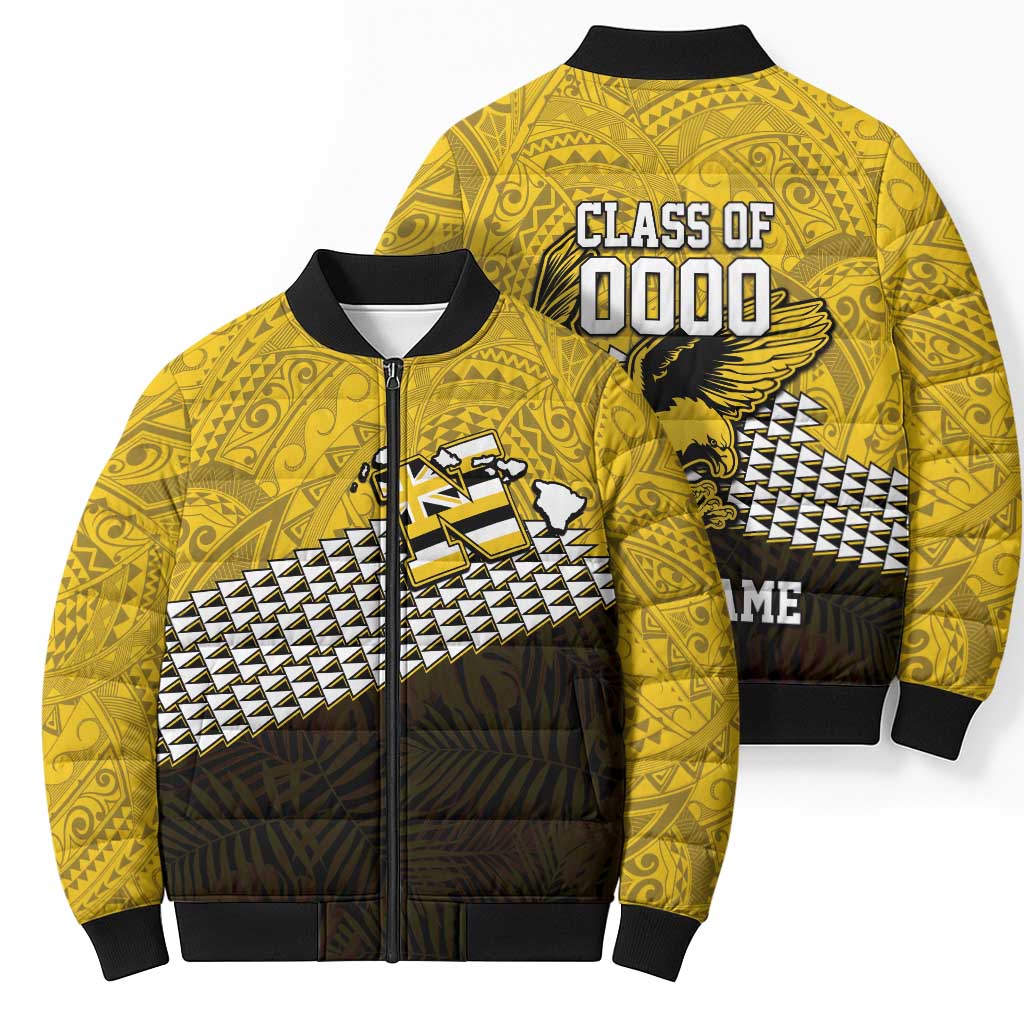 Hawaii Nanakuli High Alumni Custom Bomber Puffer Jacket Kanaka Arrows Tropical Vibes