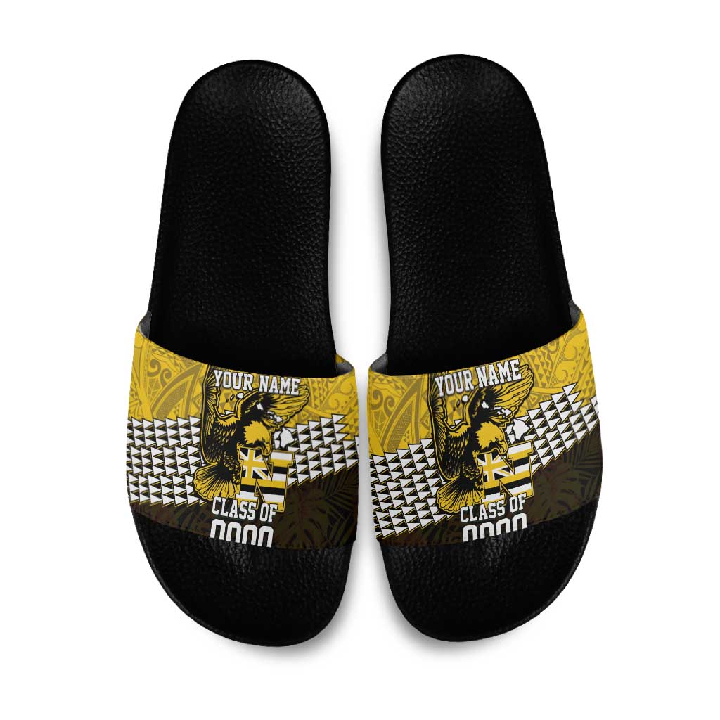Hawaii Nanakuli High Alumni Custom Slide Sandals Kanaka Arrows Tropical Vibes