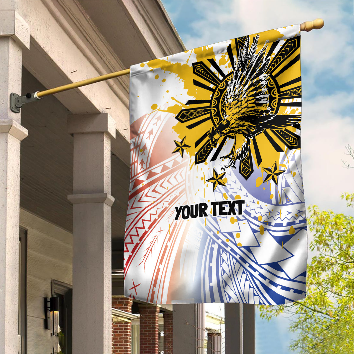 Philippines Independence Day Garden Flag Eagle Mix Filipino Flag Tribal Style