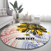 Philippines Independence Day Round Carpet Eagle Mix Filipino Flag Tribal Style