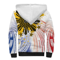 Philippines Independence Day Sherpa Hoodie Eagle Mix Filipino Flag Tribal Style