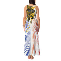 Philippines Independence Day Tank Maxi Dress Eagle Mix Filipino Flag Tribal Style