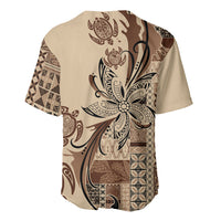 Talofa Samoa Mamanu Siapo Mix Malu Baseball Jersey Classic Beige Frangipani and Turtles