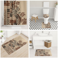 Talofa Samoa Mamanu Siapo Mix Malu Bathroom Set Classic Beige Frangipani and Turtles LT7 - Polynesian Pride