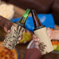 Talofa Samoa Mamanu Siapo Mix Malu 4 in 1 Can Cooler Tumbler Classic Beige Frangipani and Turtles