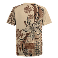 Talofa Samoa Mamanu Siapo Mix Malu Rugby Jersey Classic Beige Frangipani and Turtles