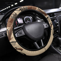 Talofa Samoa Mamanu Siapo Mix Malu Steering Wheel Cover Classic Beige Frangipani and Turtles