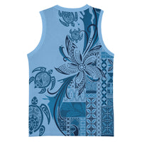 Talofa Samoa Mamanu Siapo Mix Malu Basketball Jersey Cool Blue Frangipani and Turtles