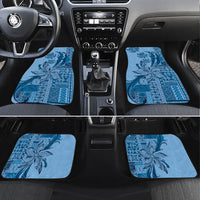 Talofa Samoa Mamanu Siapo Mix Malu Car Mats Cool Blue Frangipani and Turtles