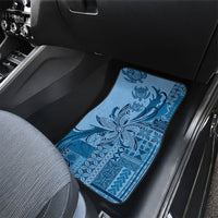 Talofa Samoa Mamanu Siapo Mix Malu Car Mats Cool Blue Frangipani and Turtles