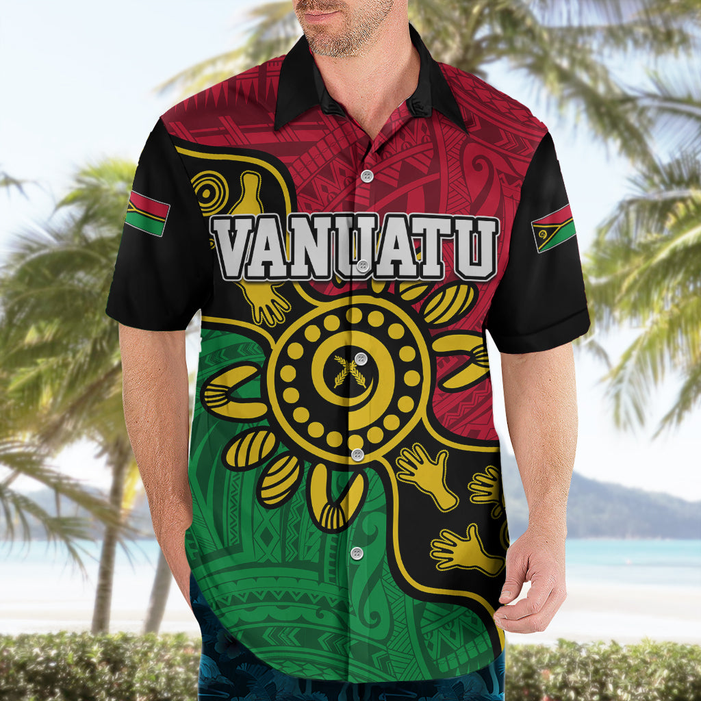 Personalised Vanuatu Hawaiian Shirt Mix Aboriginal Dot Art LT7 - Polynesian Pride