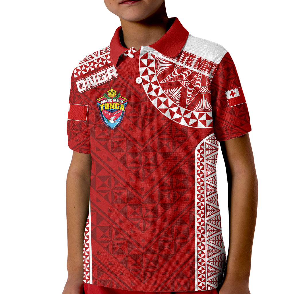 Personalised Tonga Rugby Kid Polo Shirt Mate Ma'a Tonga Champions LT7 Kid Red - Polynesian Pride