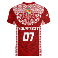 Personalised Tonga Rugby Women V Neck T Shirt Mate Ma'a Tonga Champions LT7 - Polynesian Pride