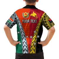 Personalised Papua New Guinea Mix Penama Kid Hawaiian Shirt Tribal Patterns Half-Half Style LT7 - Polynesian Pride